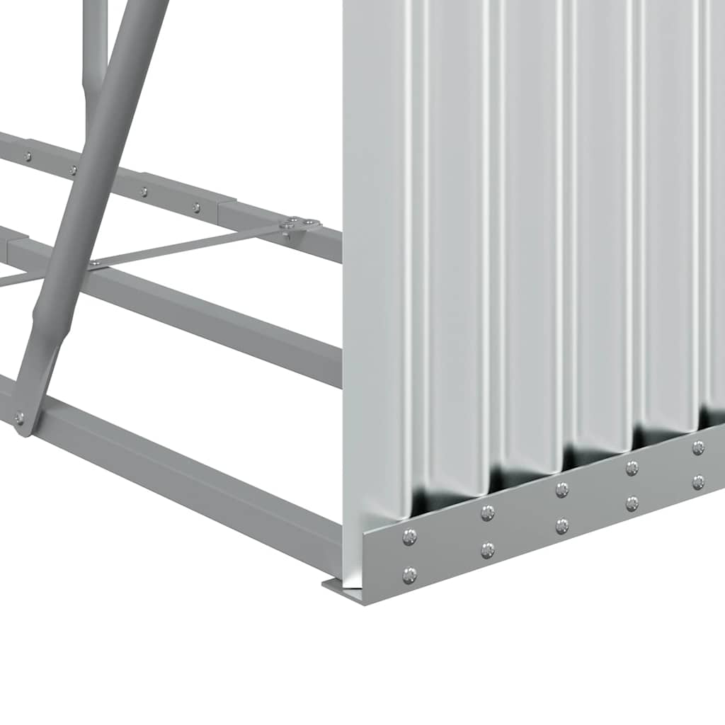 Log Holder Silver 180x45x100 cm Galvanised Steel