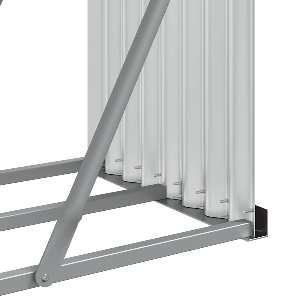 Log Holder Silver 180x45x100 cm Galvanised Steel