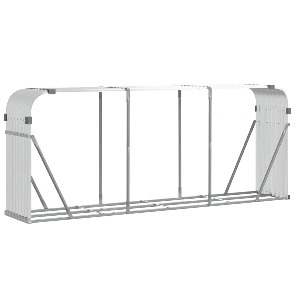Log Holder Silver 234x45x100 cm Galvanised Steel