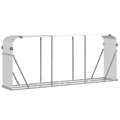 Log Holder Silver 234x45x100 cm Galvanised Steel