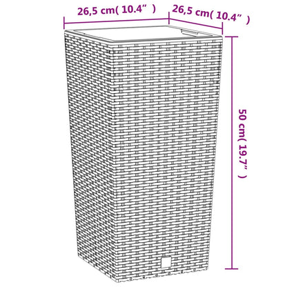 Planter with Removable Inner Anthracite 11 / 26.5 L PP Rattan