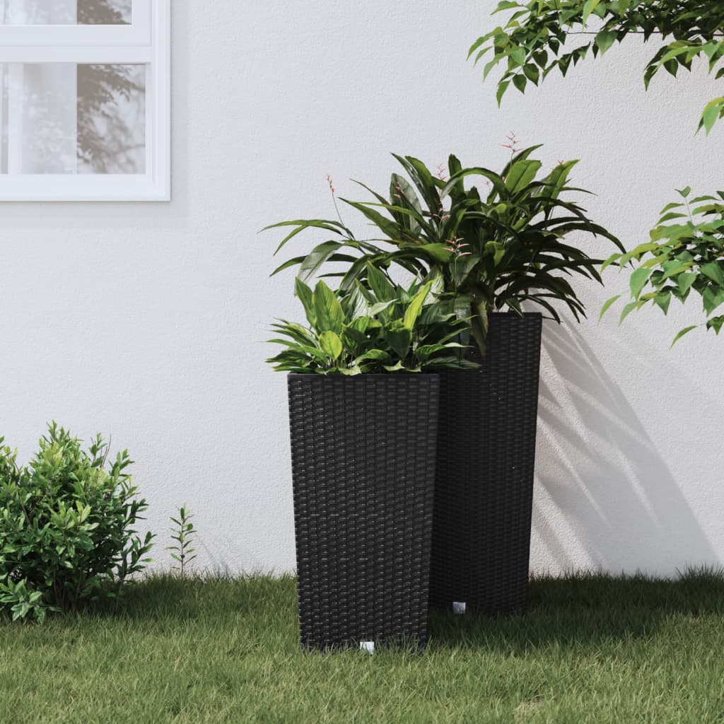 Planter with Removable Inner Anthracite 11 / 26.5 L PP Rattan