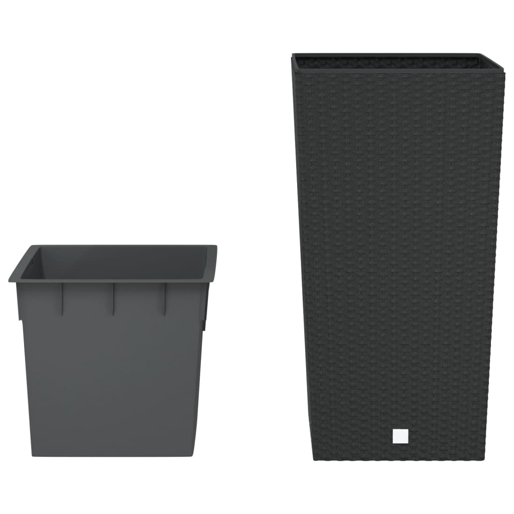 Planter with Removable Inner Anthracite 21 / 49 L PP Rattan