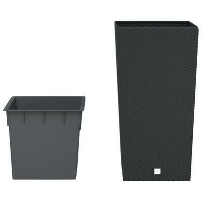 Planter with Removable Inner Anthracite 21 / 49 L PP Rattan