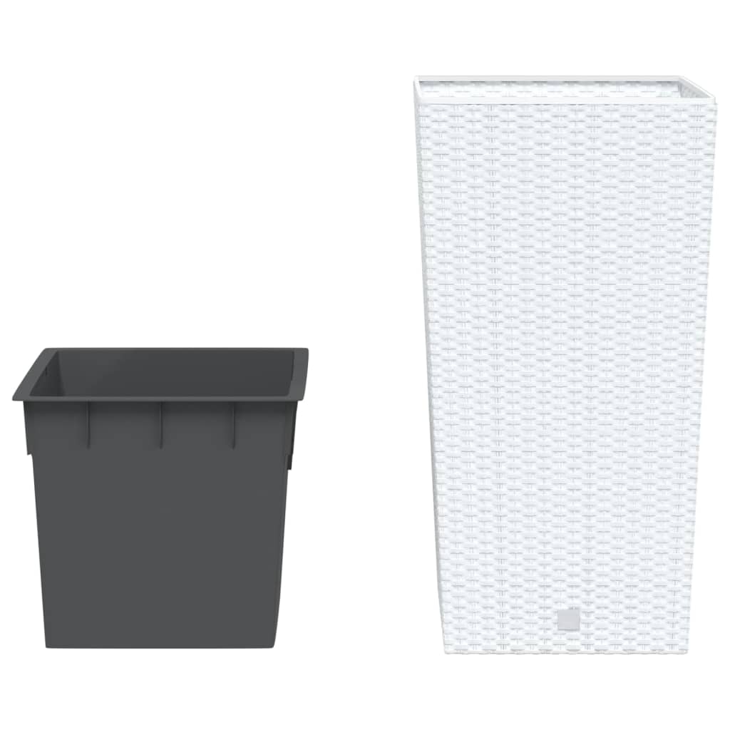 Planter with Removable Inner White 21 / 49 L PP Rattan