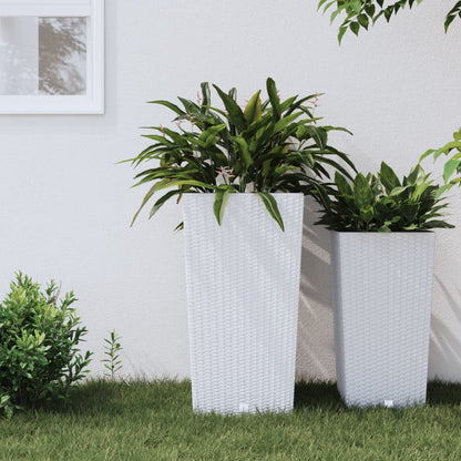 Planter with Removable Inner White 21 / 49 L PP Rattan