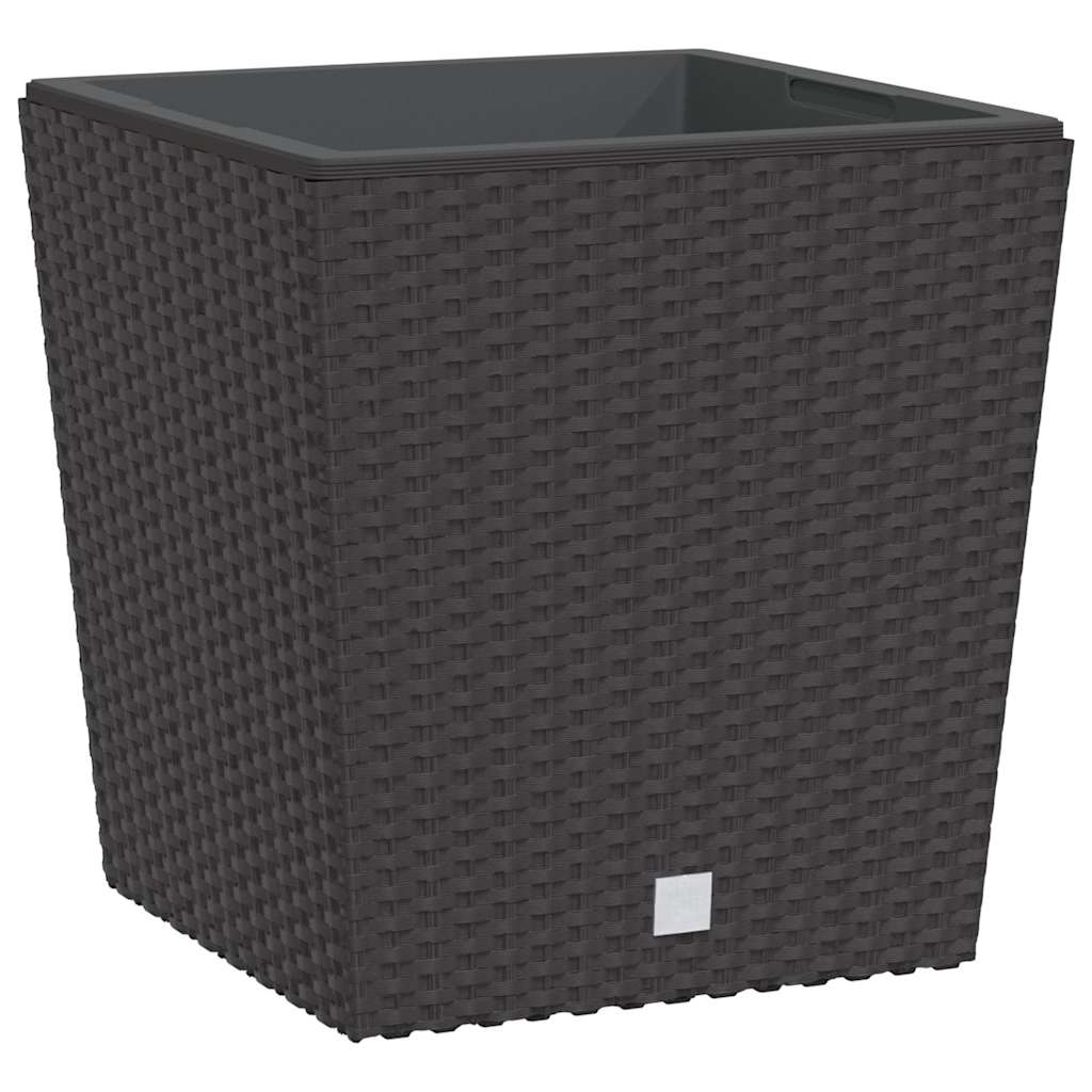 Planter with Removable Inner Brown 21 / 32 L PP Rattan