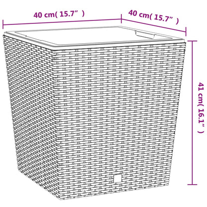 Planter with Removable Inner Anthracite 37 / 64 L PP Rattan