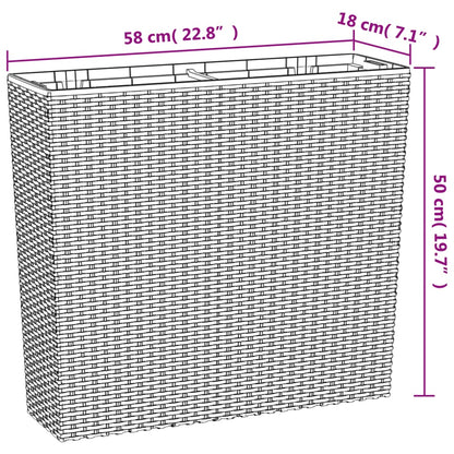 Planter with Removable Inner Brown 12 / 44 L PP Rattan