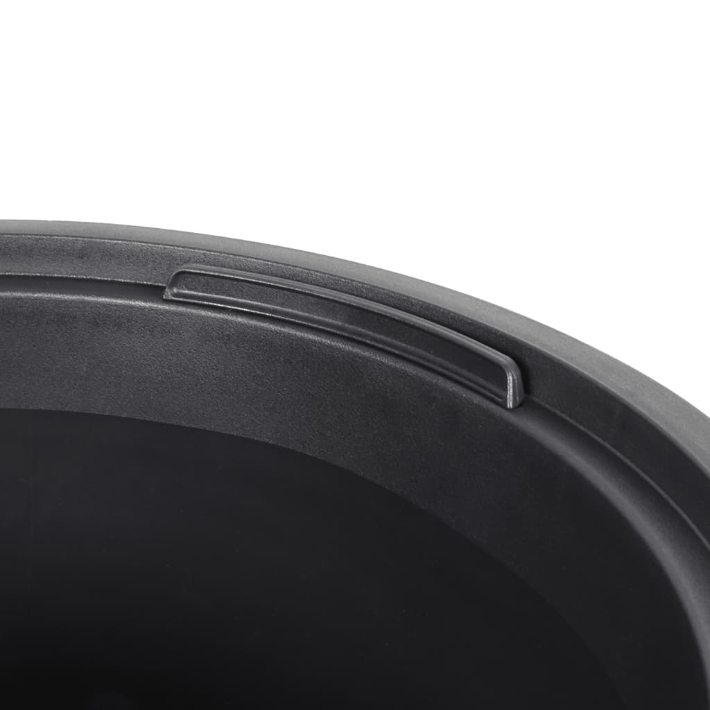 Planter with Removable Inner Anthracite 8/22 L PP Grooved Look