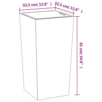 Planter with Removable Inner Anthracite 21/49 L PP Concrete Look