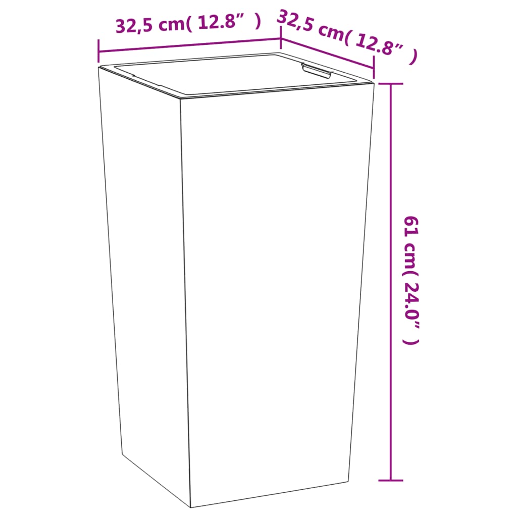 Planter with Removable Inner Grey 21/49 L PP Concrete Look