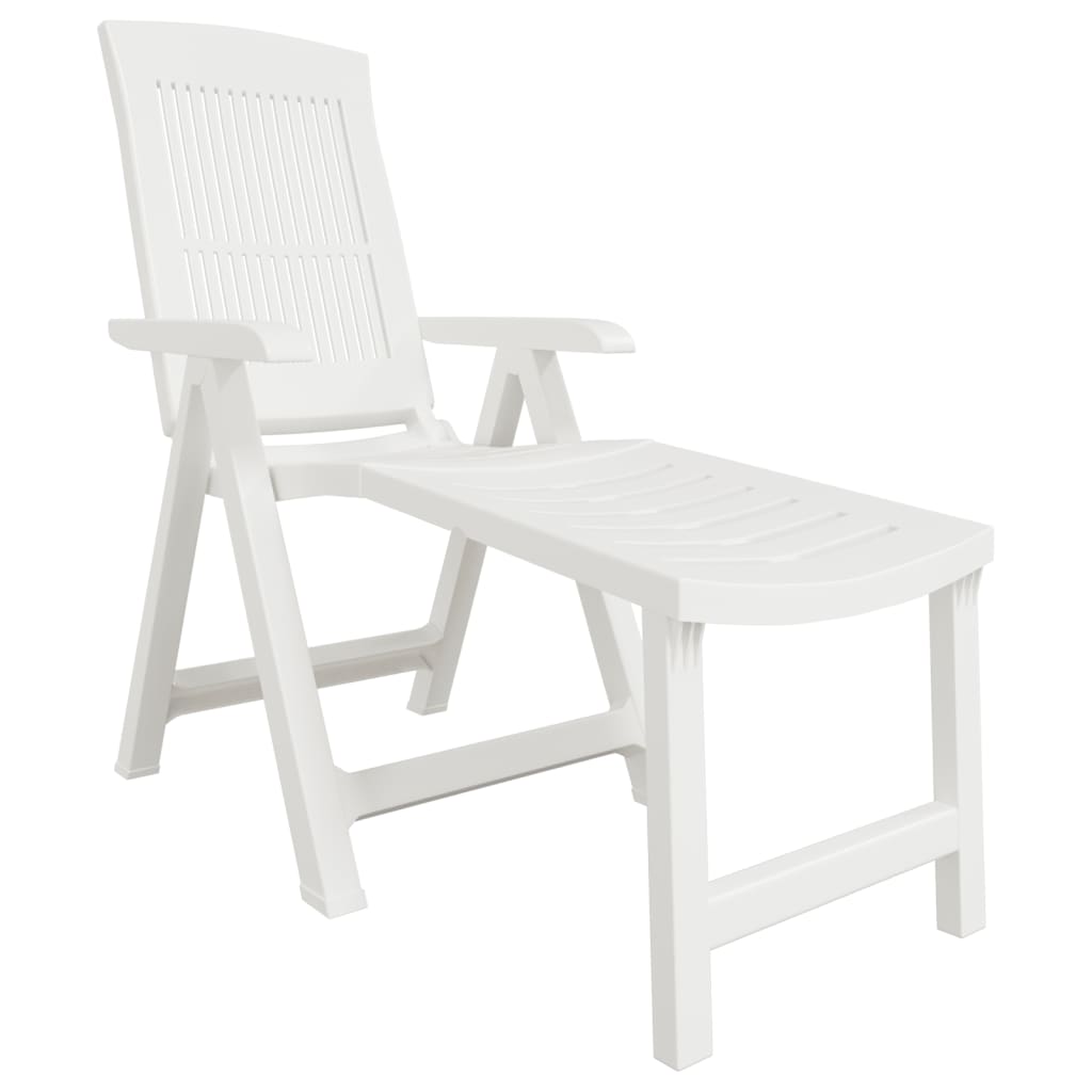 Sun Lounger | White | Plastic | Standard Sun Lounger Size | Foldable