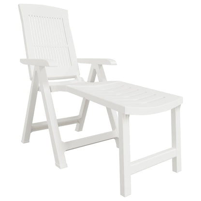 Sun Lounger | White | Plastic | Standard Sun Lounger Size | Foldable