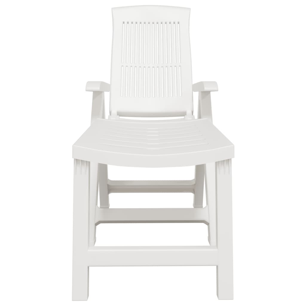 Sun Lounger | White | Plastic | Standard Sun Lounger Size | Foldable