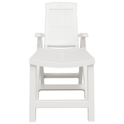 Sun Lounger | White | Plastic | Standard Sun Lounger Size | Foldable