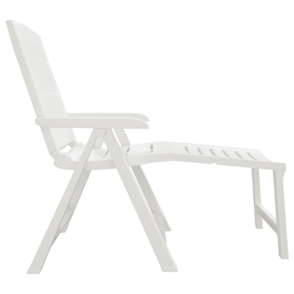 Sun Lounger | White | Plastic | Standard Sun Lounger Size | Foldable