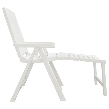 Sun Lounger | White | Plastic | Standard Sun Lounger Size | Foldable