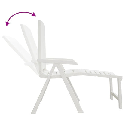 Sun Lounger | White | Plastic | Standard Sun Lounger Size | Foldable