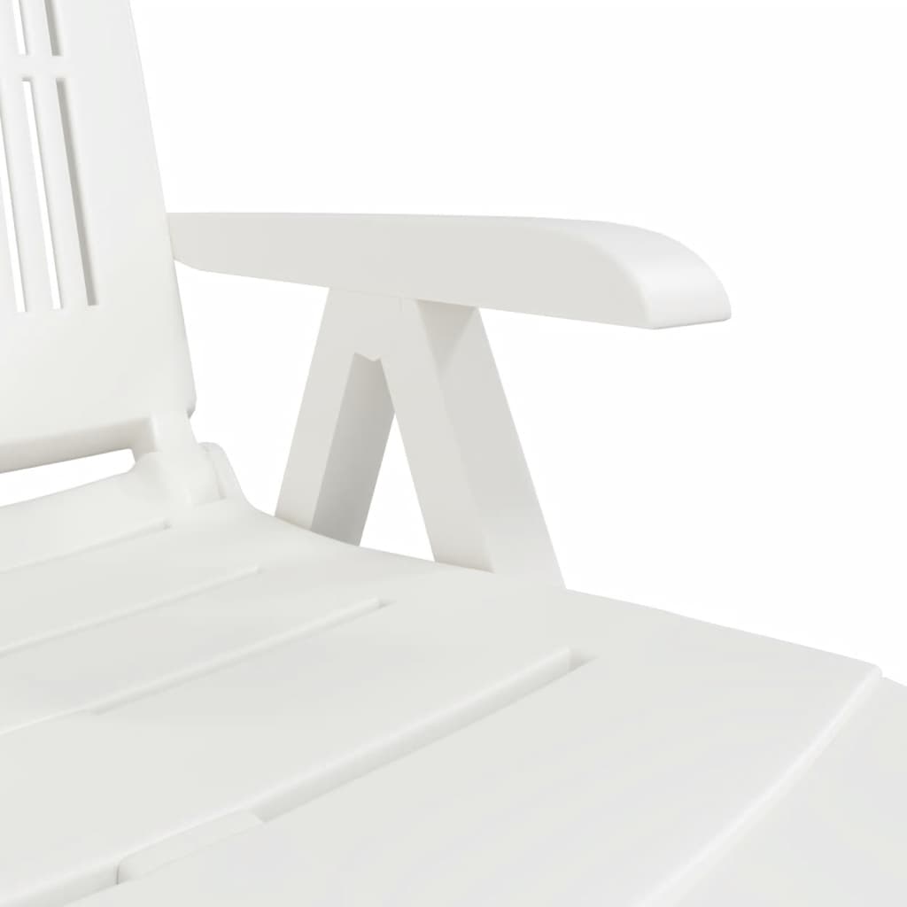 Sun Lounger | White | Plastic | Standard Sun Lounger Size | Foldable