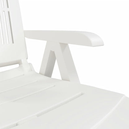 Sun Lounger | White | Plastic | Standard Sun Lounger Size | Foldable