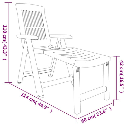 Sun Lounger | White | Plastic | Standard Sun Lounger Size | Foldable
