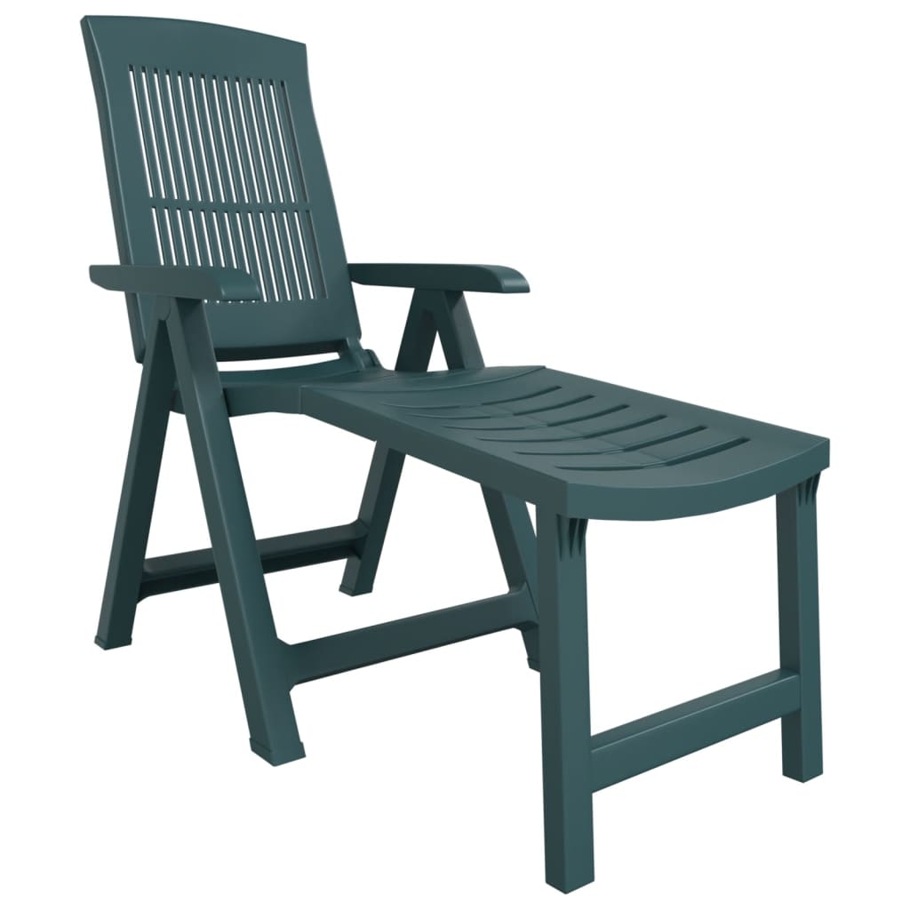 Sun Lounger | Green | Plastic | Standard | Foldable | Sun Lounger
