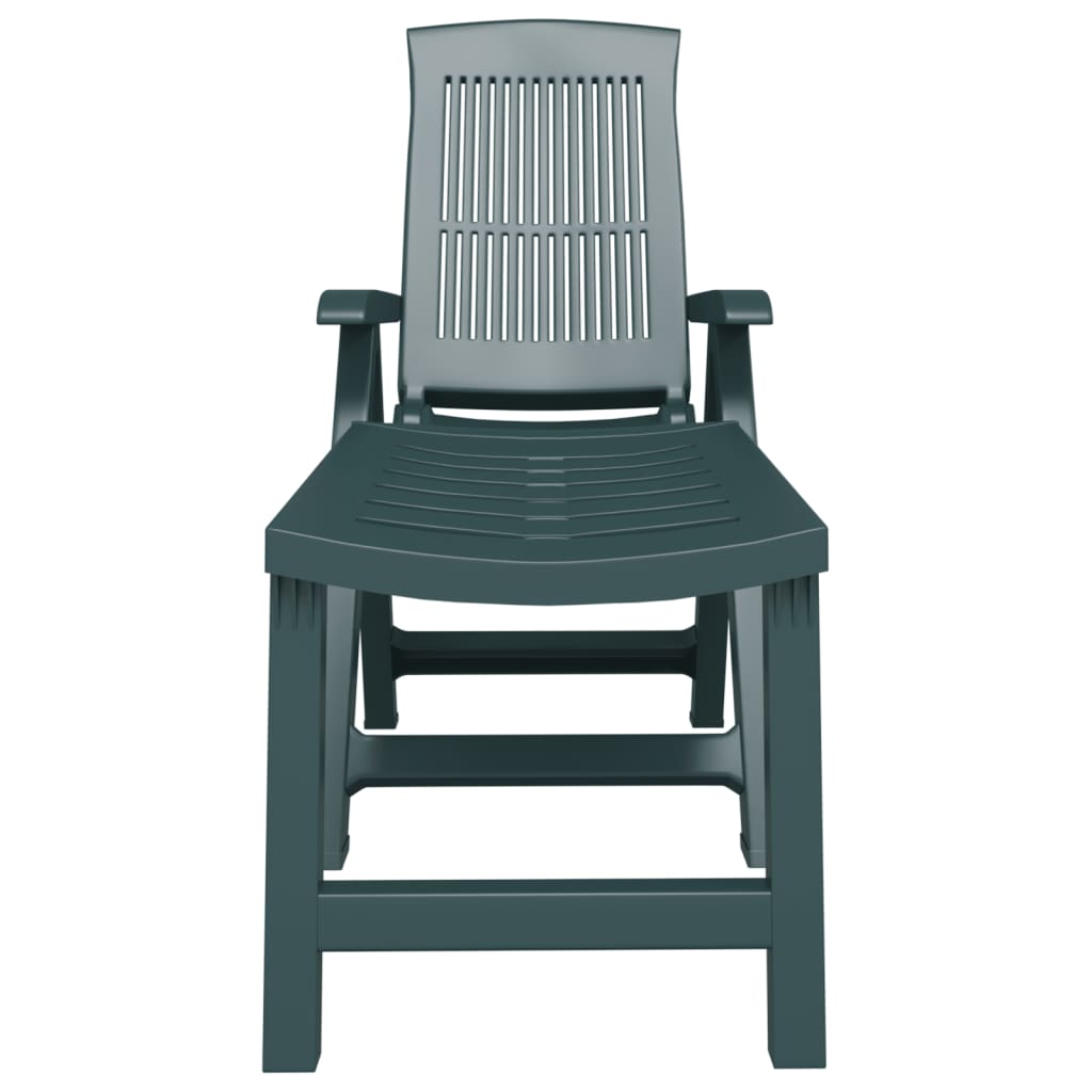 Sun Lounger | Green | Plastic | Standard | Foldable | Sun Lounger