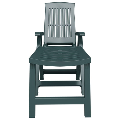 Sun Lounger | Green | Plastic | Standard | Foldable | Sun Lounger