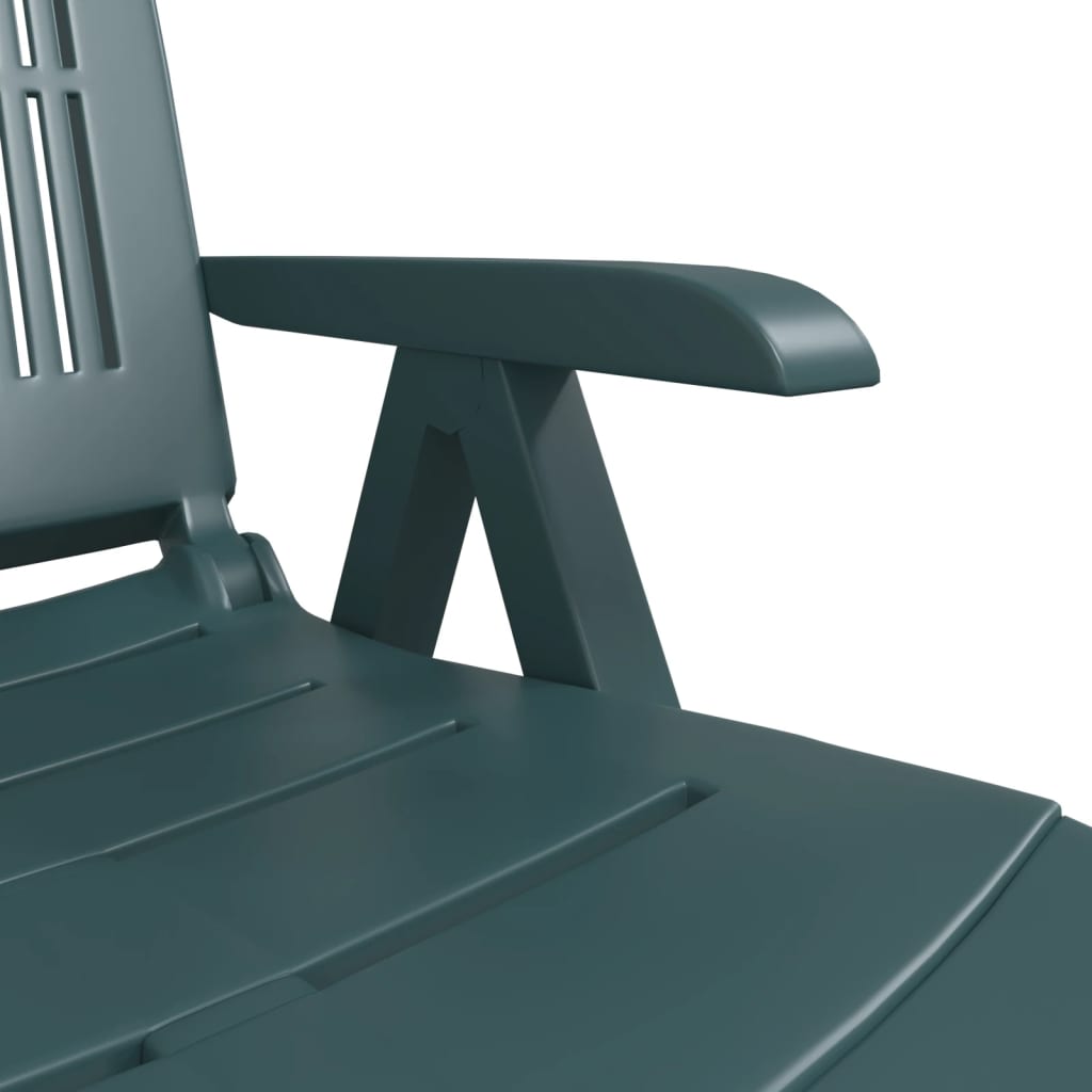 Sun Lounger | Green | Plastic | Standard | Foldable | Sun Lounger