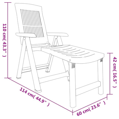Sun Lounger | Green | Plastic | Standard | Foldable | Sun Lounger