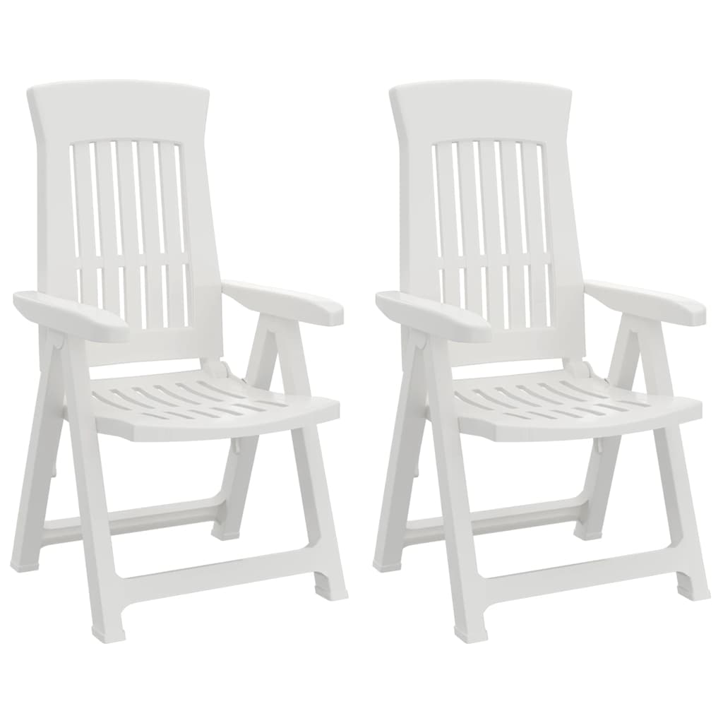Garden Reclining Chair | Set of 2 | White | Polypropylene (PP) | Medium