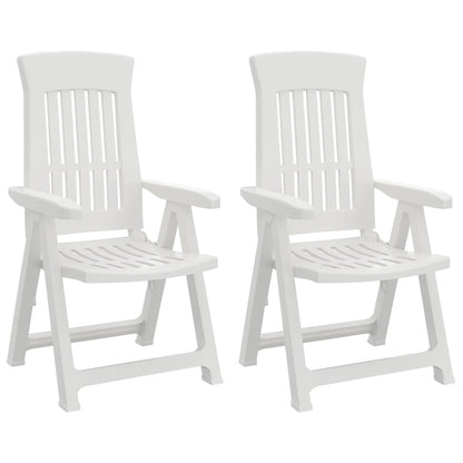 Garden Reclining Chair | Set of 2 | White | Polypropylene (PP) | Medium