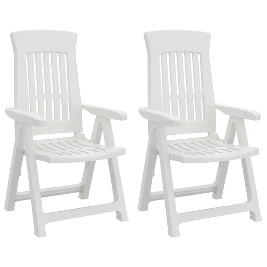 Garden Reclining Chair | Set of 2 | White | Polypropylene (PP) | Medium
