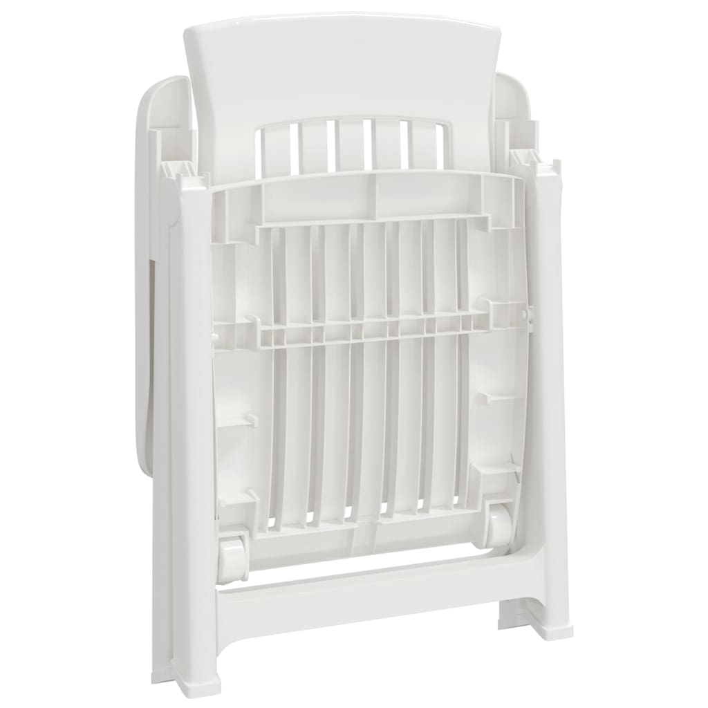 Garden Reclining Chair | Set of 2 | White | Polypropylene (PP) | Medium