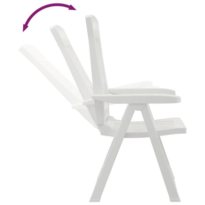 Garden Reclining Chair | Set of 2 | White | Polypropylene (PP) | Medium