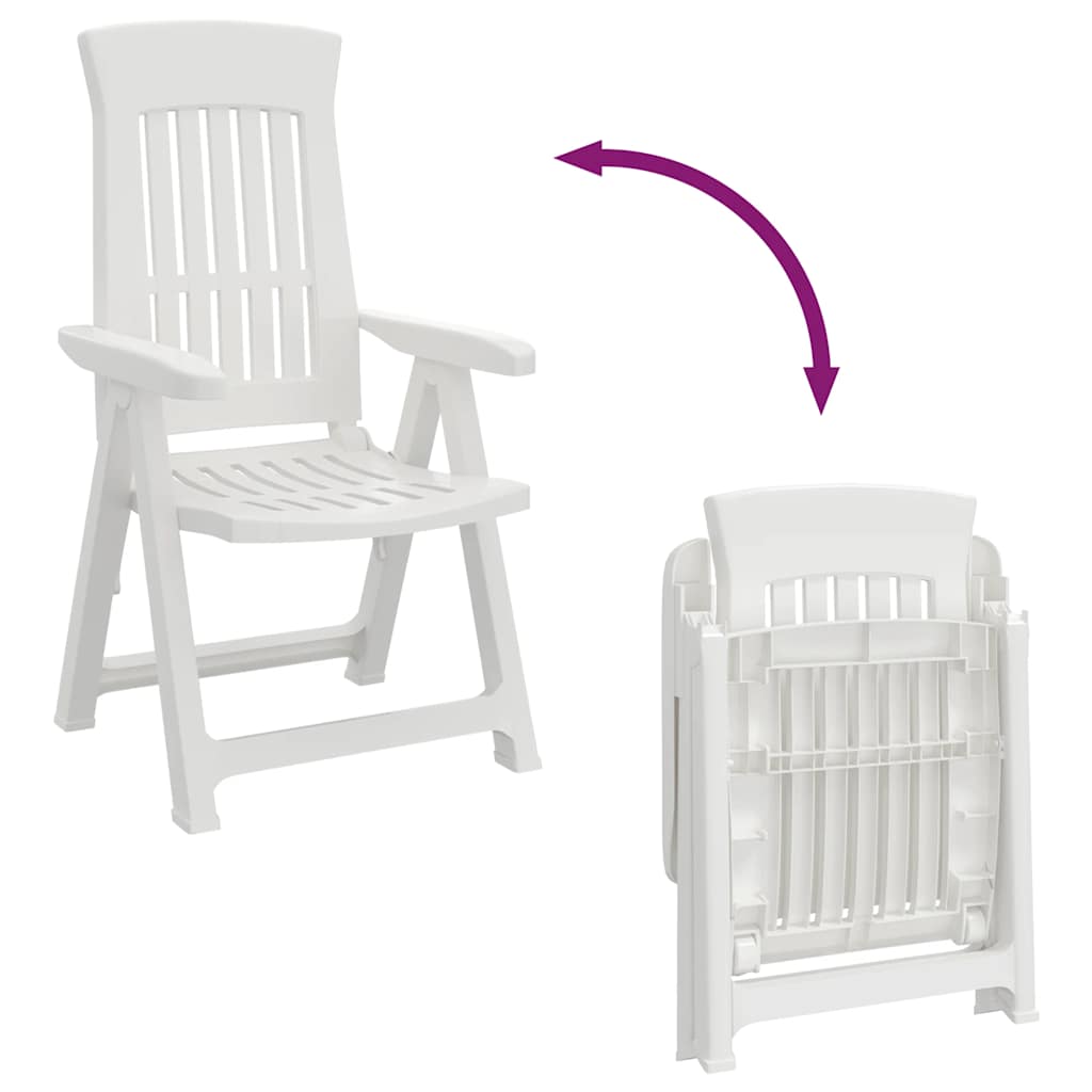 Garden Reclining Chair | Set of 2 | White | Polypropylene (PP) | Medium