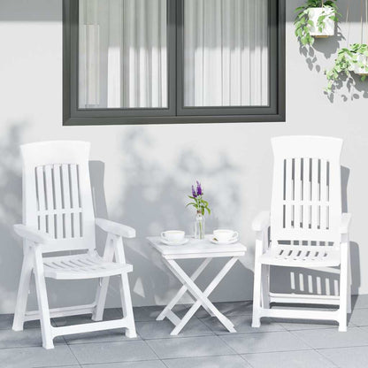 Garden Reclining Chair | Set of 2 | White | Polypropylene (PP) | Medium