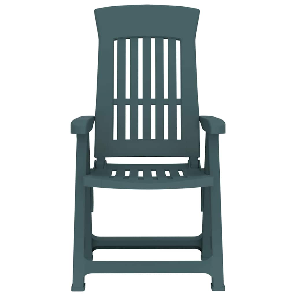Garden Reclining Chair | Set of 2 | Green | Polypropylene (PP) | Medium