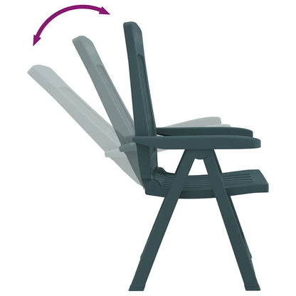 Garden Reclining Chair | Set of 2 | Green | Polypropylene (PP) | Medium