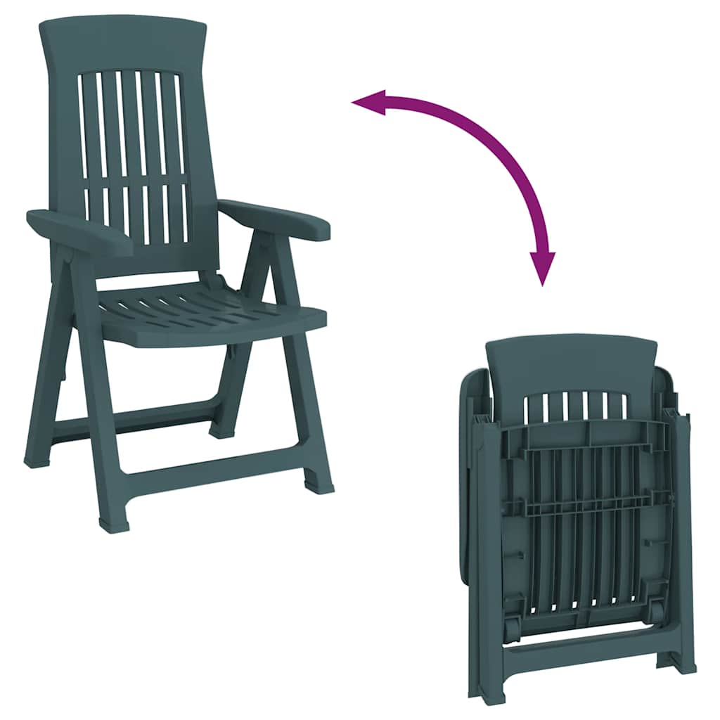 Garden Reclining Chair | Set of 2 | Green | Polypropylene (PP) | Medium