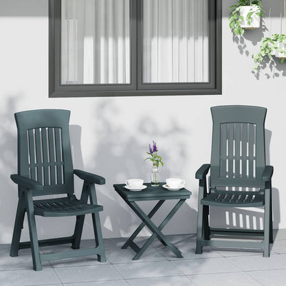 Garden Reclining Chair | Set of 2 | Green | Polypropylene (PP) | Medium