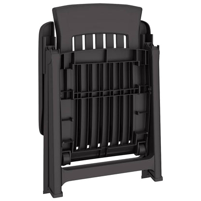 Garden Reclining Chair | Set of 2 | Anthracite | Polypropylene (PP)