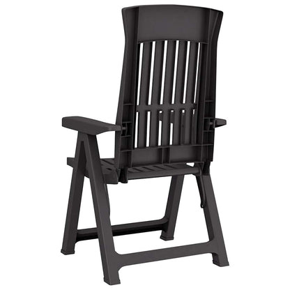 Garden Reclining Chair | Set of 2 | Anthracite | Polypropylene (PP)