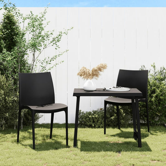 Garden Chair | Set of 2 | Anthracite | Polypropylene | 50x46x80 cm