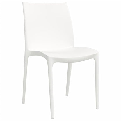 Garden Chair | Set of 2 | White | Polypropylene | Medium | Stackable