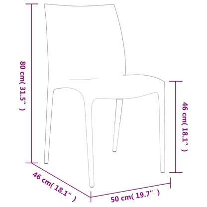 Garden Chair | Set of 2 | White | Polypropylene | Medium | Stackable
