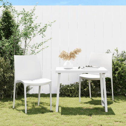Garden Chair | Set of 2 | White | Polypropylene | Medium | Stackable