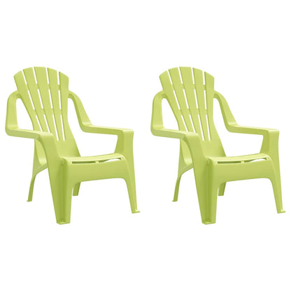 Garden Chairs 2 pcs for Children Green 37x34x44cm PP Wooden Look