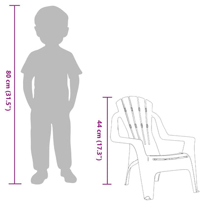 Garden Chairs 2 pcs for Children Green 37x34x44cm PP Wooden Look